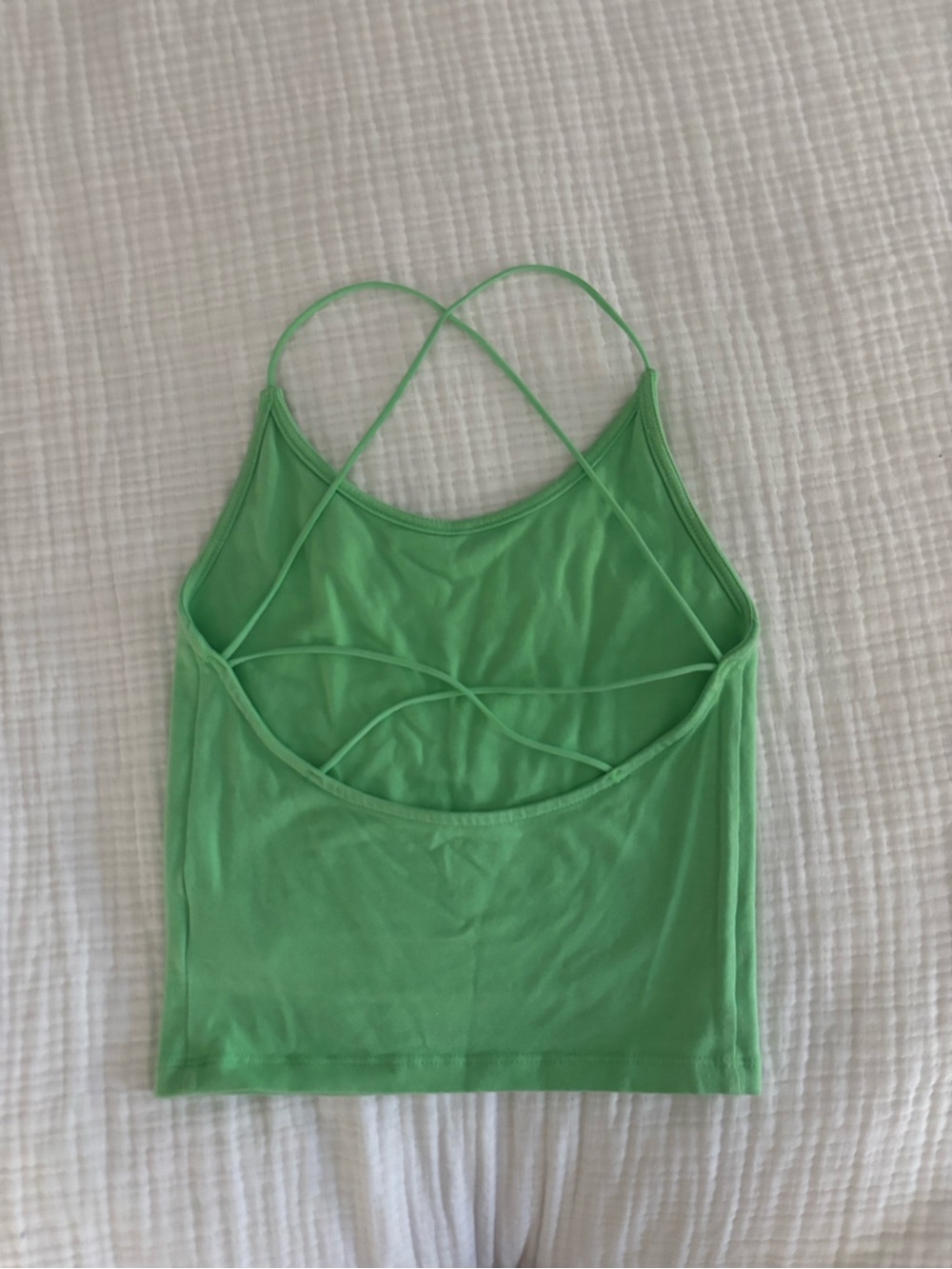 American Eagle Outfitters Lime Green Crisscross Back Tank